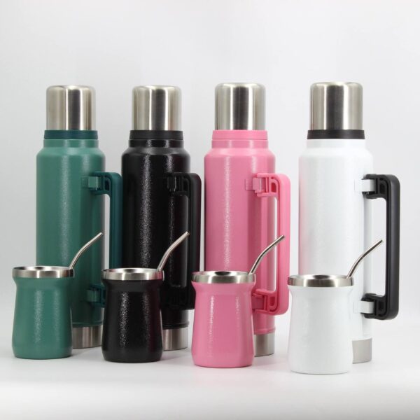2pcs Double Layer Insulated Bottle With Cup