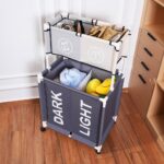 Double Layer Laundry Basket With Wheels - Image 2