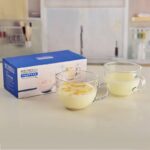 2pcs Clear Breakfast Cup Set