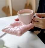 200ml Ceramic Pillow Coffee Cup & Saucer Set - Image 2