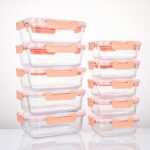 10pcs Borosilicate Glass Food Storage Containers With Locking Lids