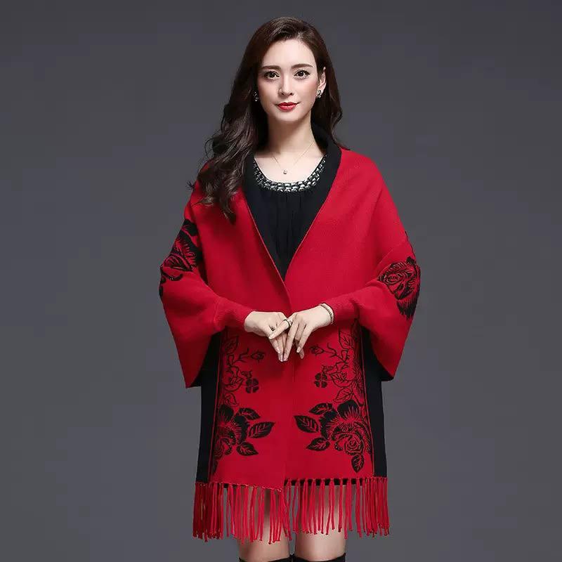 WhatsApp Image 2025-12-14 at 2.47.07 PM Tassel Sleeve Shawl Cape - Image 1