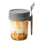380ml Oatmeal Jars With Spoon - Image 2