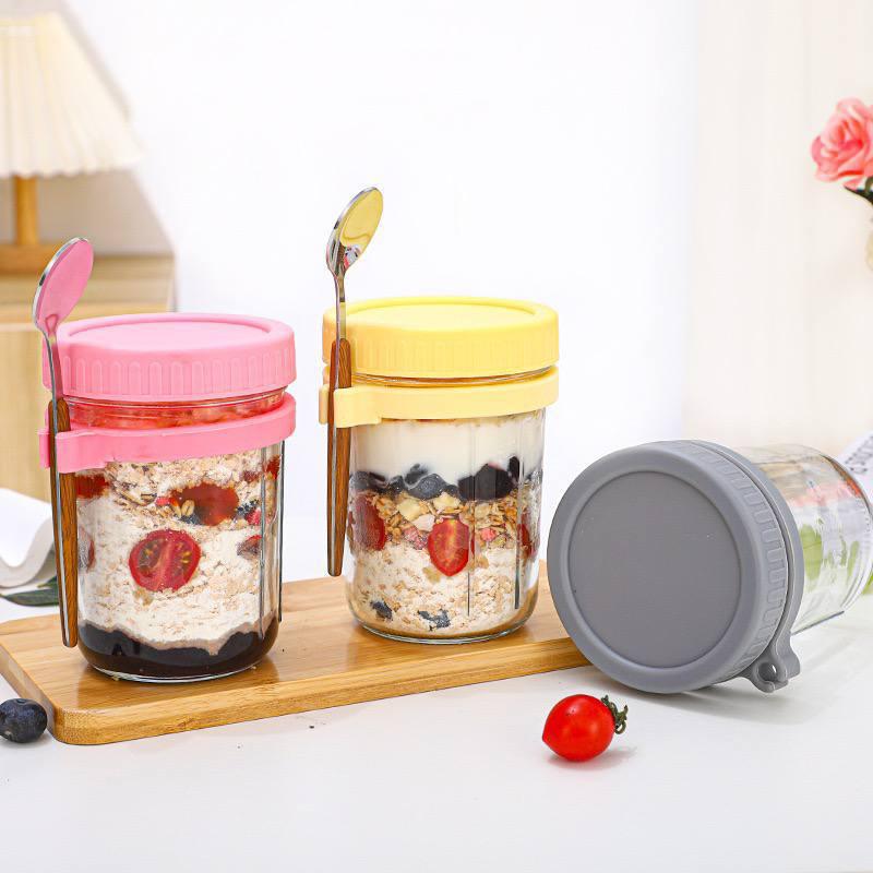 WhatsApp Image 2025-12-14 at 8.43.10 AM 380ml Oatmeal Jars With Spoon - Image 1