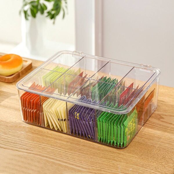 8 Grids Acrylic Tea Bags Storage Box