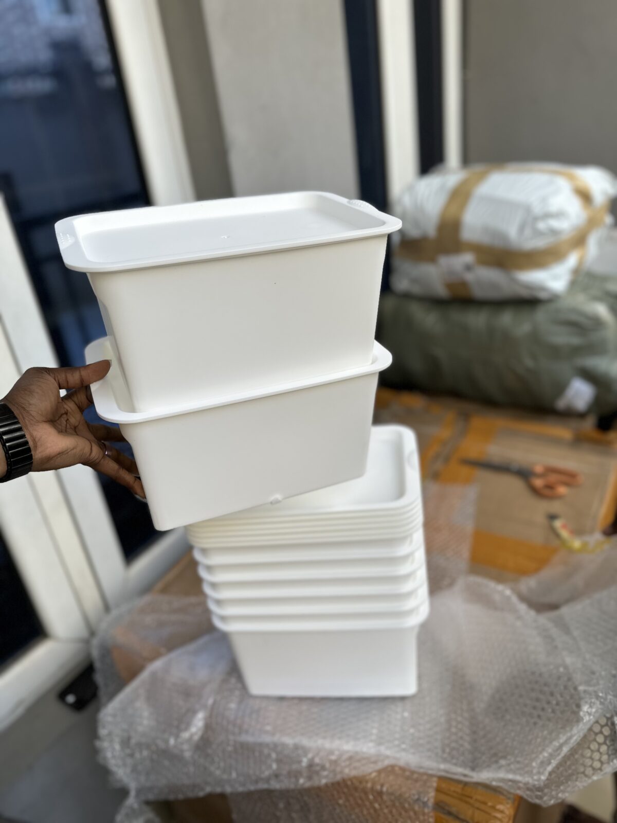 2pc Stackable Storage Bins with Lids - Image 2