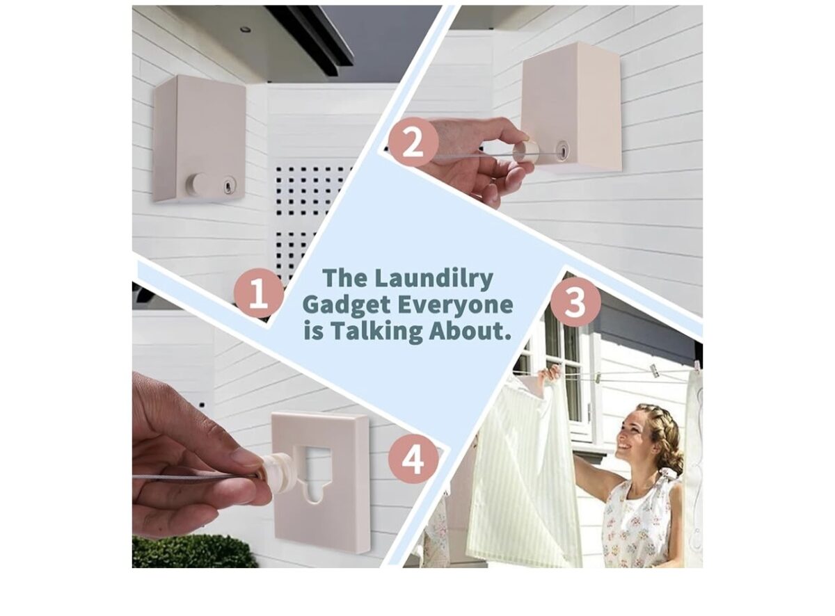 4.2m Retracting Indoor Laundry Line- White - Image 3