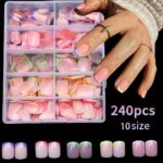 240pcs Multicolored Stick On Nails
