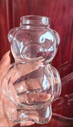 320ml Bear Glass Cup With Straw - Image 4