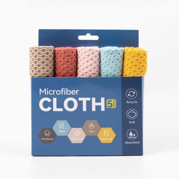 5pcs Microfiber Cleaning Cloth Set