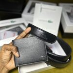 Lacoste Leather Belt & Wallet Gift Set