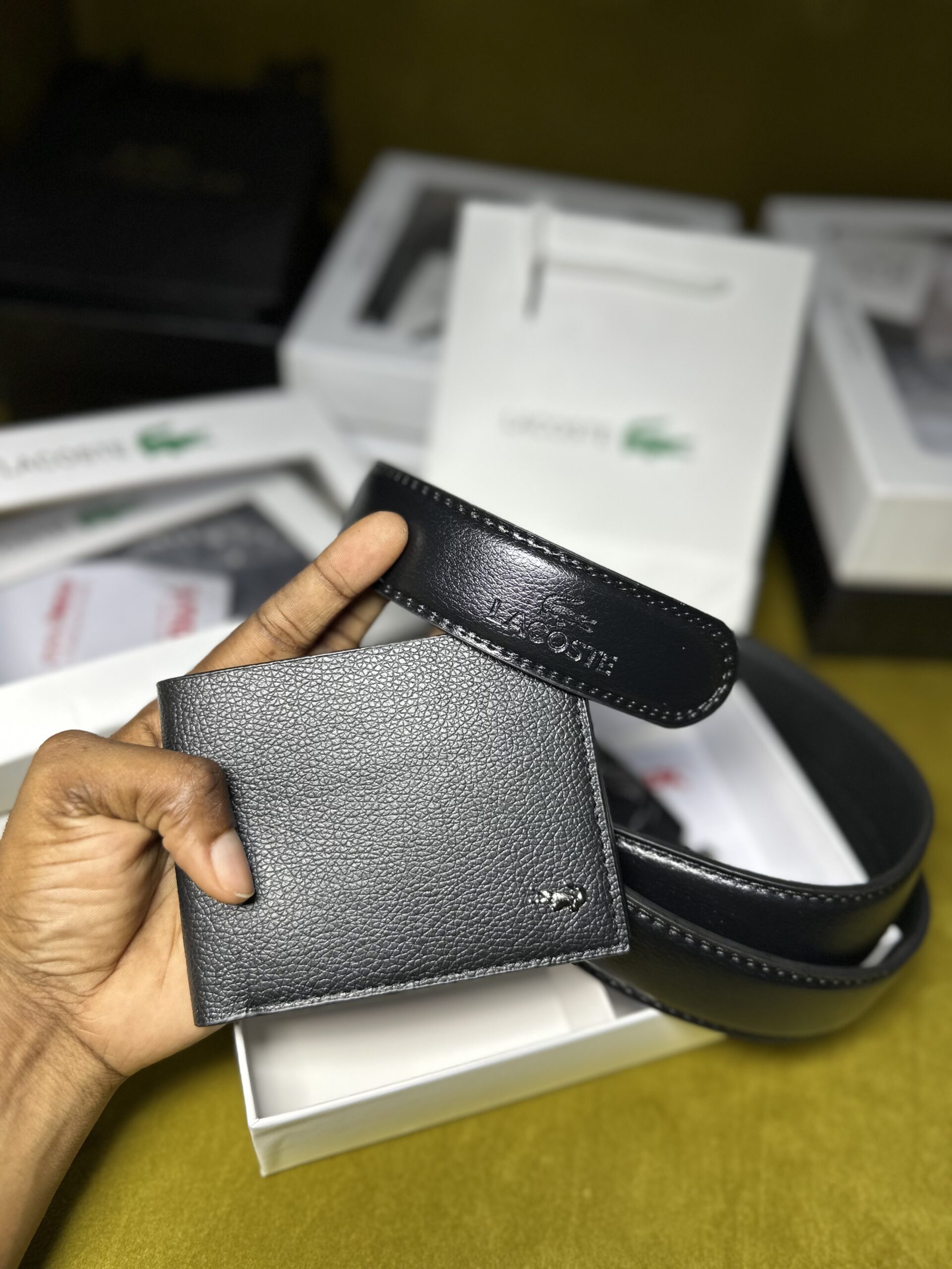 IMG_6764 Lacoste Leather Belt & Wallet Gift Set - Image 1