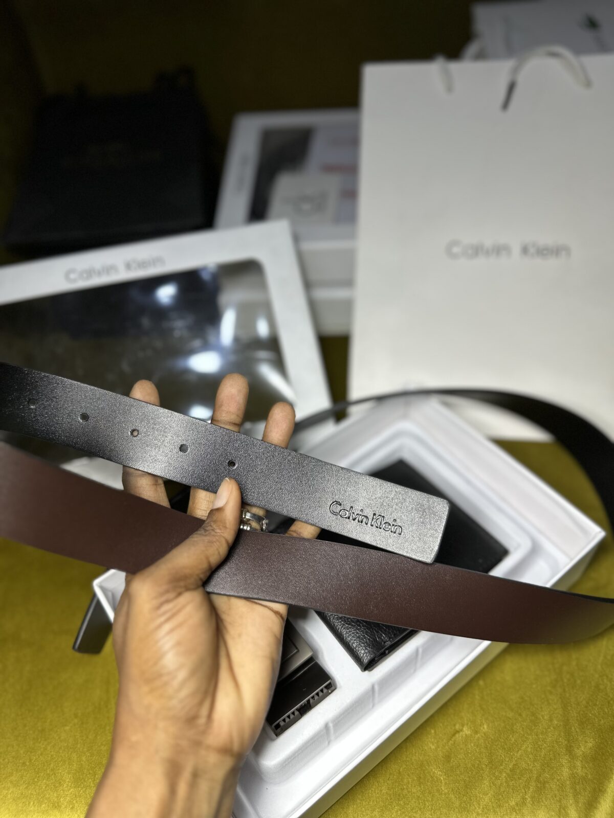 Reversible Leather Belt & Wallet Gift Set - Image 2