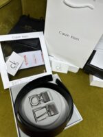 CK Reversible Leather Belt with 2 Buckles Gift Set - Image 2