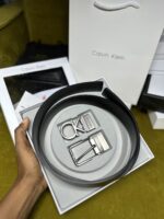 CK Reversible Leather Belt with 2 Buckles Gift Set