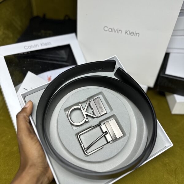 CK Reversible Leather Belt with 2 Buckles Gift Set