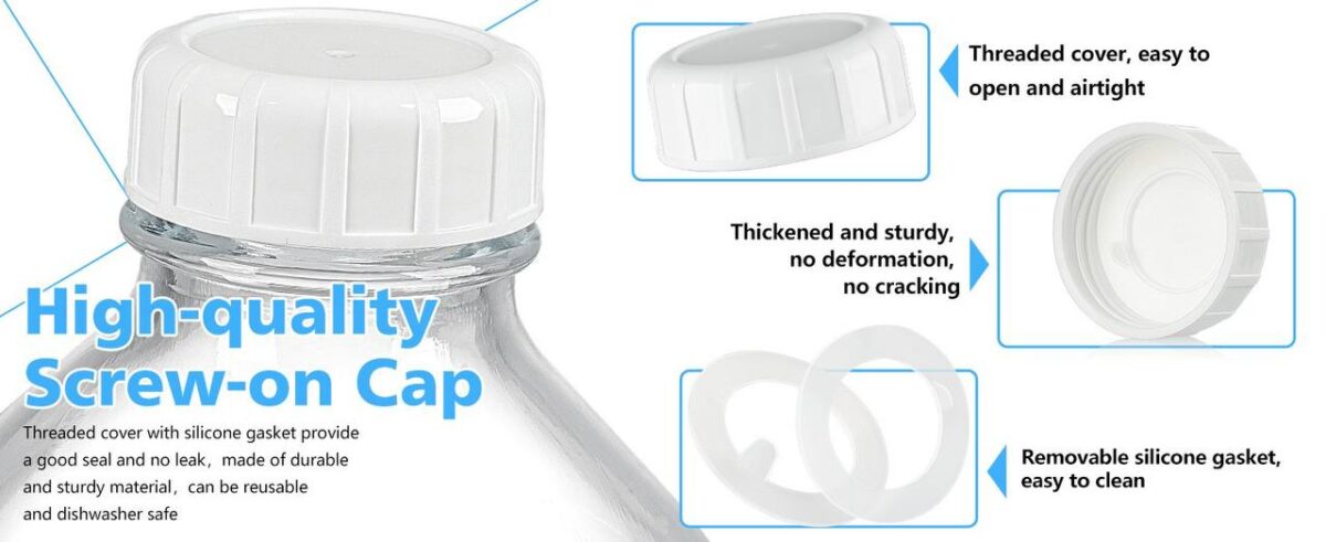 2L Scale Glass Milk/Juice Bottle with Handle & Spout - Image 4