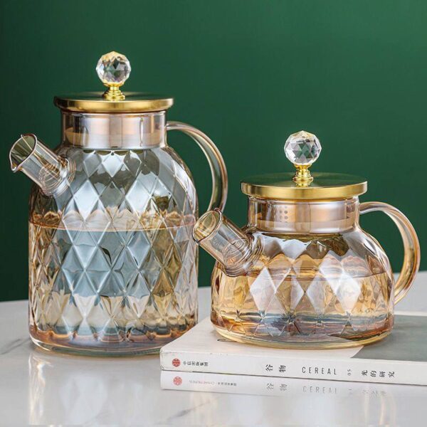 1800ml High Borosilicate Amber Glass Kettle