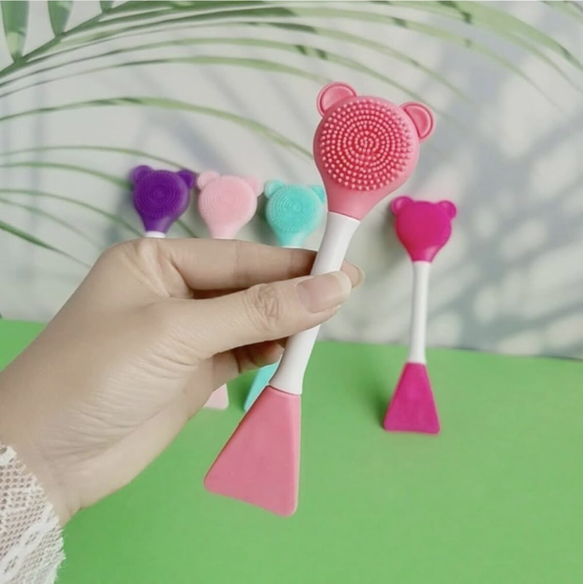 2-in-1 Soft Silicone Bear Face Cleansing Brush - Image 3