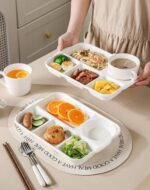 Ceramic Food Portioning Partition Plate With Amphorae Bowl