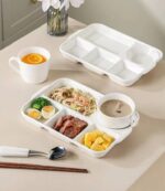Ceramic Food Portioning Partition Plate With Amphorae Bowl - Image 2