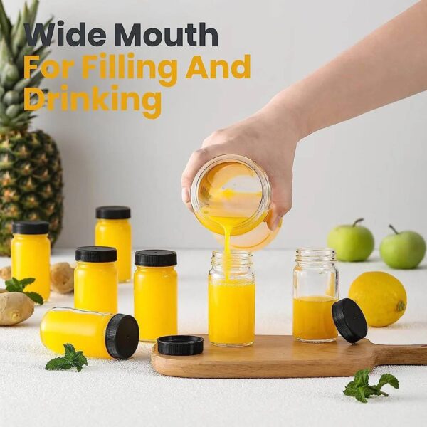 60ml Wide Mouth Glass Shot Bottles-6pcs