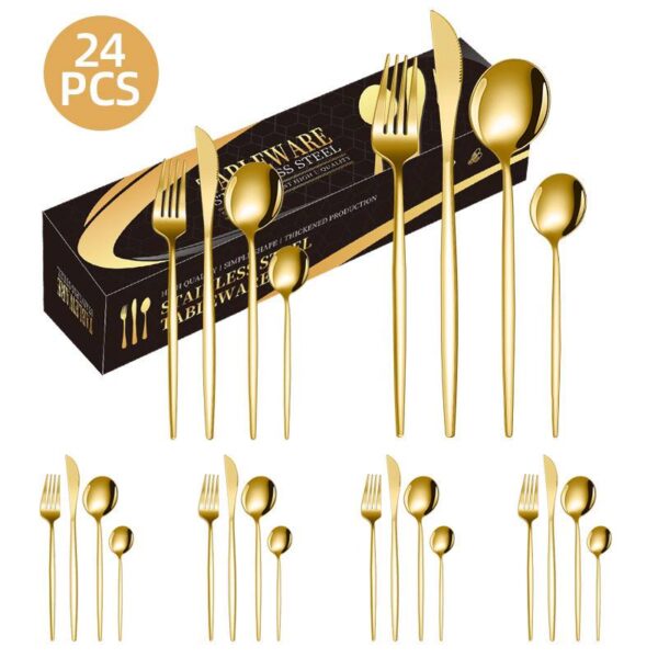 24pcs Stainless Steel Cutlery Set