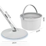 Round Rotary Mop Bucket with 5 Mop Cloths