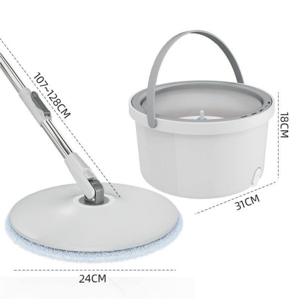 Round Rotary Mop Bucket with 5 Mop Cloths
