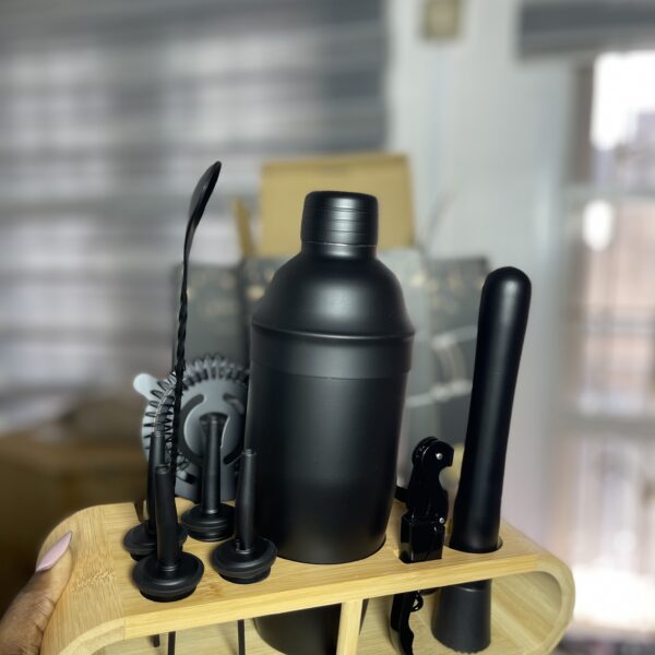 10-Piece Stainless Steel Cocktail Shaker- Black