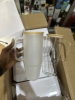 40oz Sublimation Borosilicate Glass Tumbler With Bamboo Lid & Straw - Image 4
