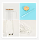 40oz Sublimation Borosilicate Glass Tumbler With Bamboo Lid & Straw - Image 2