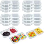 12pcs Double Compartment Plastic Snack Containers