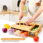 Bamboo Cutting Board with Drawers & Accessories - Image 3