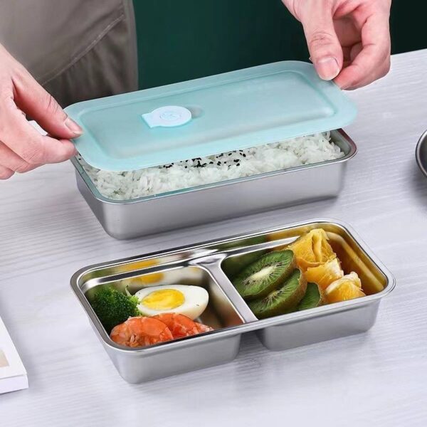 Partitioned Stainless Steel Grab & Go Containers